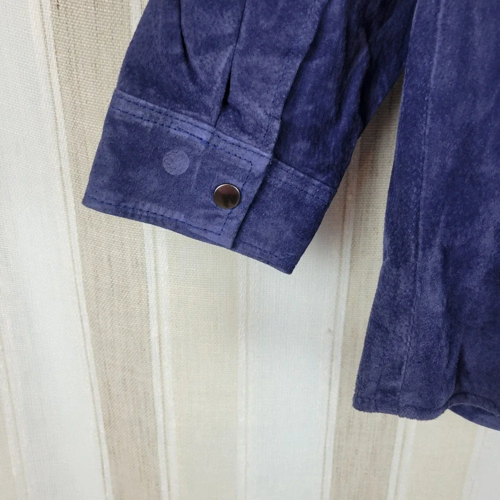 Vintage D&Co Suede Jacket Shacket Blue Purple Size Extra Large‎ - Picture 8 of 11
